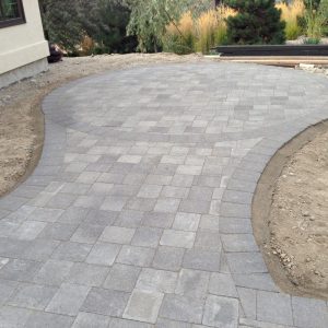 commercial natural stone paver installation