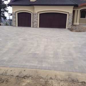 residential brick paver driveway installation