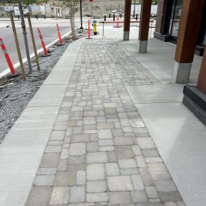 commercial paver outdoor patio construction by Romanesque Interlock and Tile